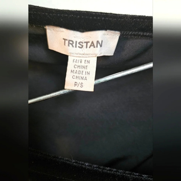 TRISTAN Little Black Dress One Shoulder Velvet Black P/S LBD - Picture 5 of 6